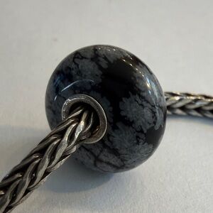 Authentic Trollbeads Snowflake Obsidian